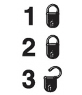 2891 Lock status, security levels 1 & 2 unlocked, 50mm x 25mm
