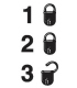 2891 Lock status, security levels 1 & 2 unlocked, 50mm x 25mm