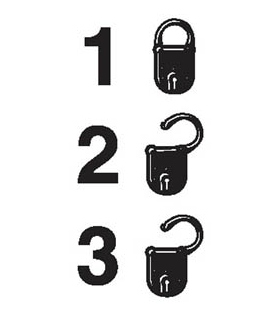 2892 Lock status, security level 1 unlocked, 50mm x 25mm