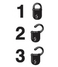 2892 Lock status, security level 1 unlocked, 50mm x 25mm