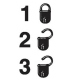2892 Lock status, security level 1 unlocked, 50mm x 25mm