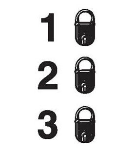 2893 Lock status, all security levels locked, 50mm x 25mm