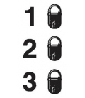2893 Lock status, all security levels locked, 50mm x 25mm