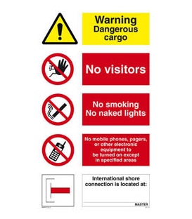 3014 Gangway notice. Dangerous cargo....... 1000mm x 600mm