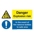 3100 Danger exp. risk / In the event of a fire remove bottles...