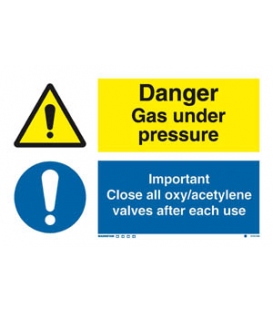 3101 Danger exp. risk / Important Close all oxy/acetylene...