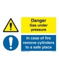 3102 Danger Gas under pressure / In case of fire remove cylinders...