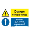 3103 Danger vehicle fumes / Ventilation to be in use...