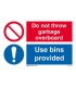 3115 Do not throw garbage overboard / use bins provided