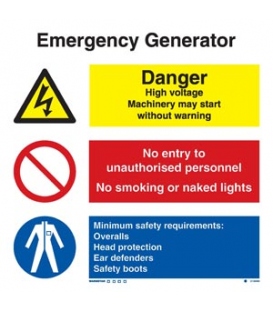 3135 Emergency generator combination sign