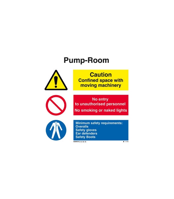 3137 Pump room combination sign