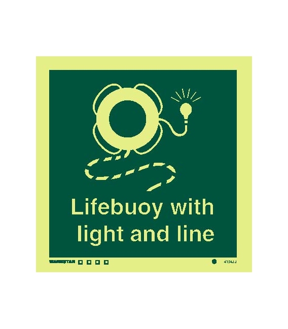 4134 Lifebuoy with light & line - with text