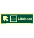 4302 Lifeboat + symbol + arrow diagonally up left 
