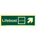 4303 Lifeboat + symbol + arrow diagonally up right