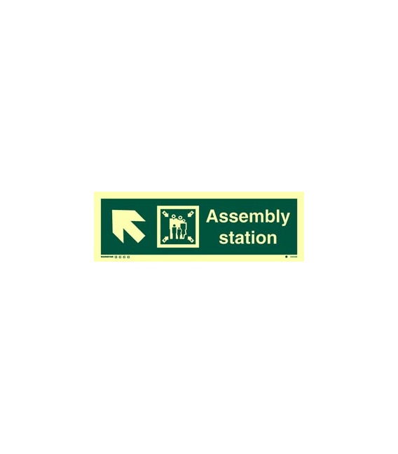 4322 Assembly station + symbol + arrow diagonally up left 