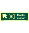 4332 Muster station + symbol + arrow diagonally up left 