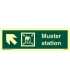 4332 Muster station + symbol + arrow diagonally up left 