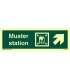 4333 Muster station + symbol + arrow diagonally up right