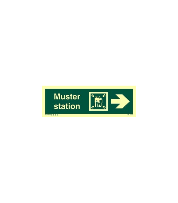 4335 Muster station + symbol + arrow right