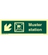 4336 Muster station + symbol + arrow diagonally down left
