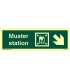 4337 Muster station + symbol + arrow diagonally down right