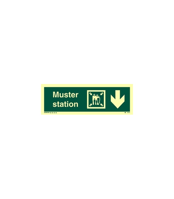 4339 Muster station + symbol + arrow down on right
