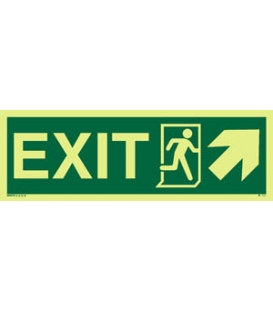 4403 EXIT + Running man symbol + arrow diagonally up right