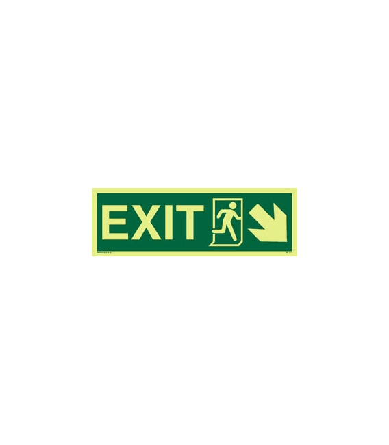 4407 EXIT + Running man symbol + arrow diagonally down right