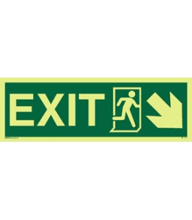 4407 EXIT + Running man symbol + arrow diagonally down right