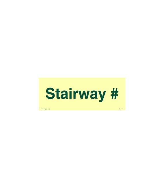 4473 Stairway with number or letter (customer specific) photoluminescent background