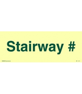 4473 Stairway with number or letter (customer specific) photoluminescent background