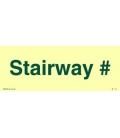 4473 Stairway with number or letter (customer specific) photoluminescent background