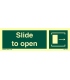 4483 Slide to open + arrow and symbol to right