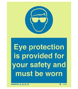 5730 Eye protection is provided for your safety and must be worn + symbol