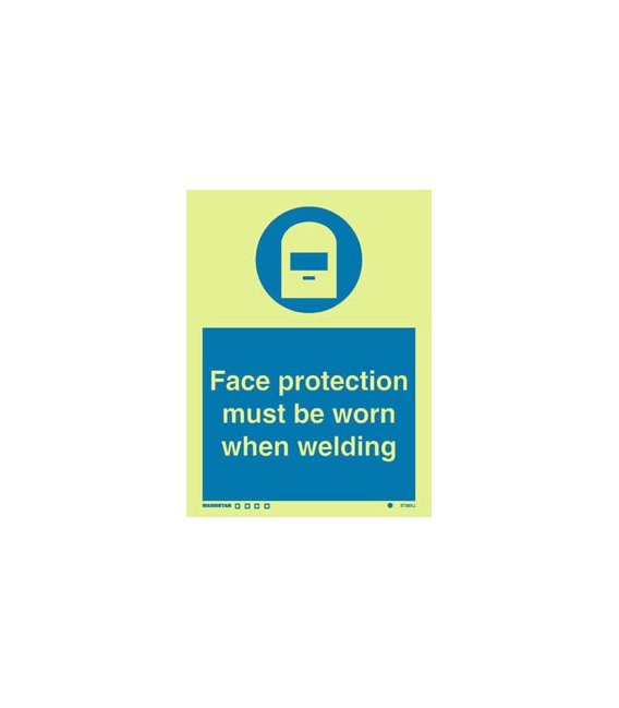 5735 Face protection must be worn when welding + symbol