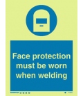 5735 Face protection must be worn when welding + symbol