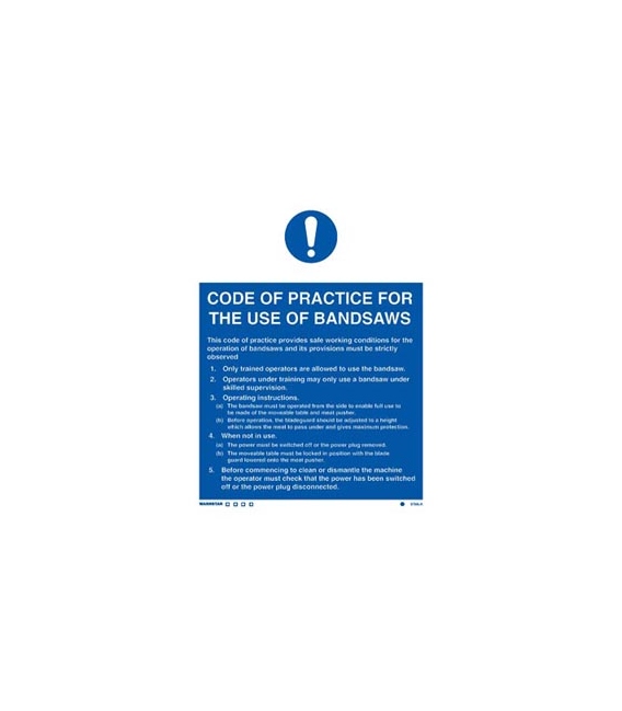 5758 Code of Practice for the use of Bandsaws