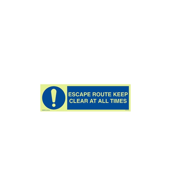 5831 Escape route, keep clear at all times