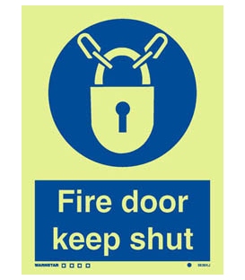 5838 Fire door keep locked + Lock symbol