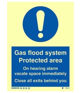 5881 Gas flood system protected area. On hearing alarm.. + !