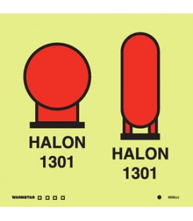 6050 Halon 1301 bottles in a protected area