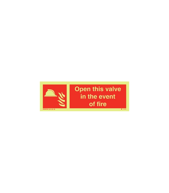 6154 Open this valve in the event of fire + symbol