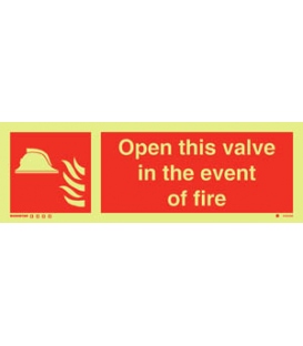6154 Open this valve in the event of fire + symbol