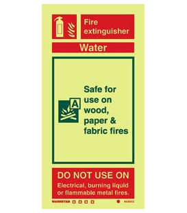 6430 Water fire extinguisher (including class pictos)