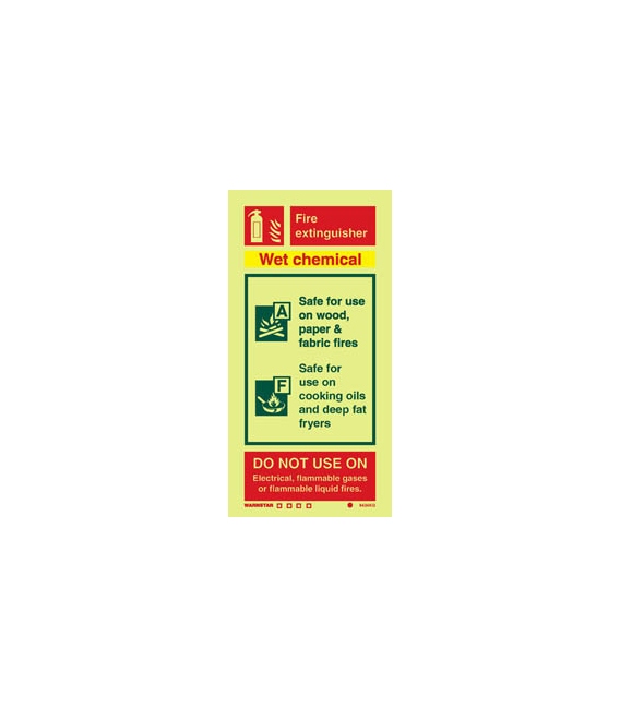 6434 Wet chemical fire extinguisher (including class pictos)