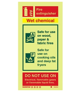 6434 Wet chemical fire extinguisher (including class pictos)