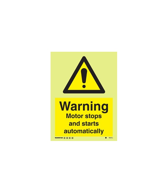 7557 Warning Motor starts and stops automatically 