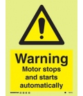 7557 Warning Motor starts and stops automatically 