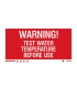 8000 Warning test water temperature before use