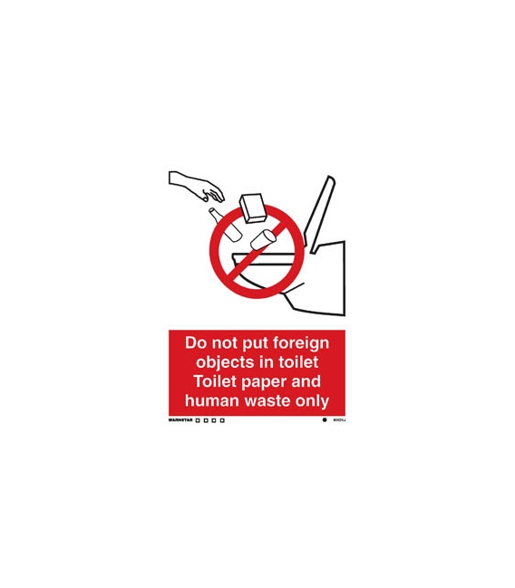 8002 No foreign objects in toilet & symbol